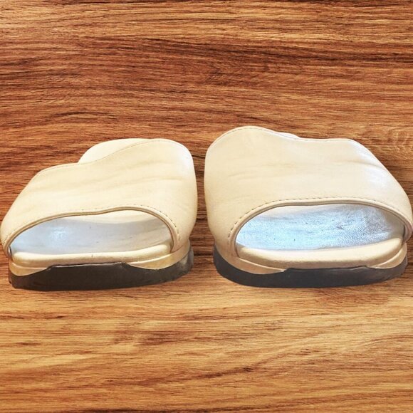 White Black Leather Prada Slides Flat Sandals Flip Flops Size EU 36.5 US 6.5 - Picture 4 of 9